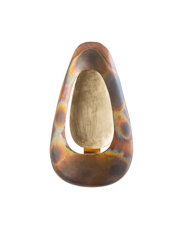 PTMD Magni Koper IJzer Ovaal Wandlamp Stormlicht S