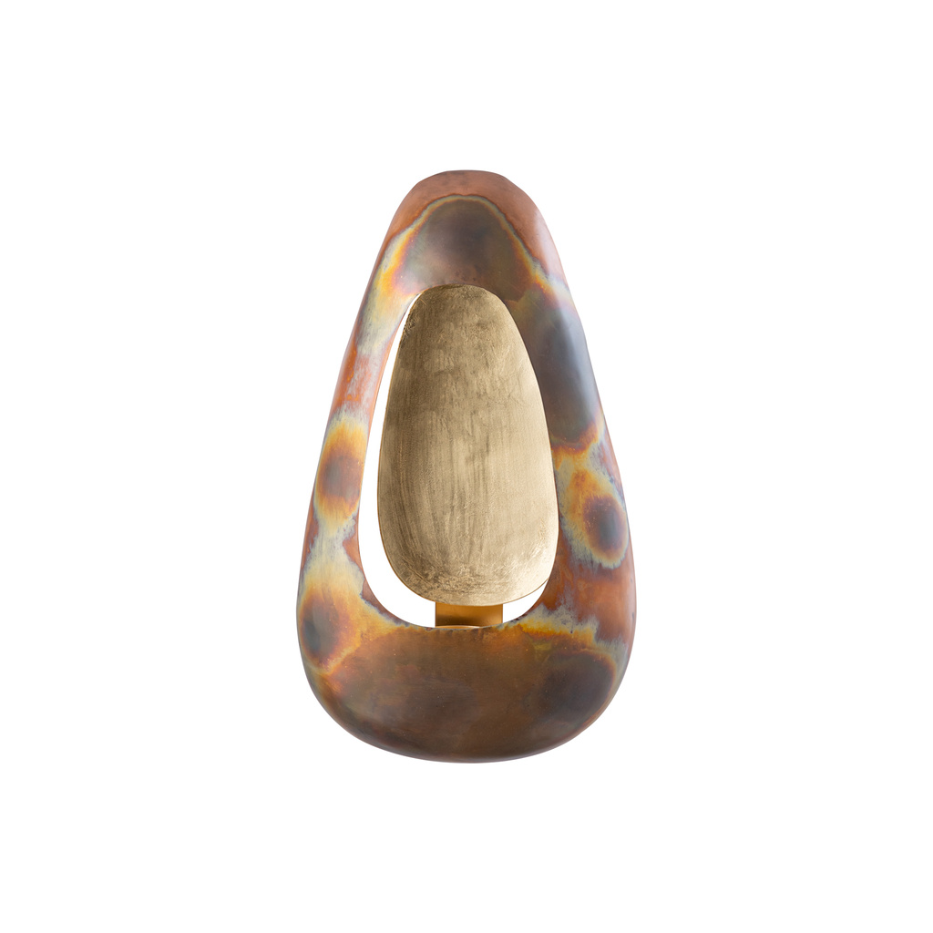 PTMD Magni Koper IJzer Ovaal Wandlamp Stormlicht S