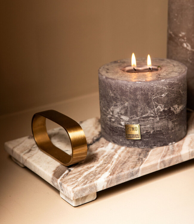 PTMD Lieka Dienblad Met Gouden Handvaten | H8 x B46 x D18 cm