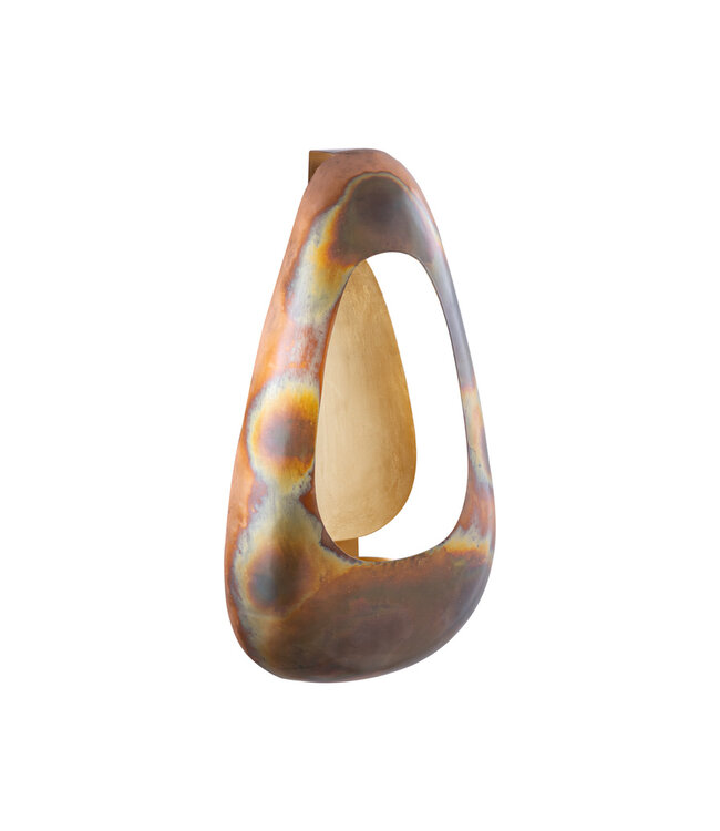 PTMD Magni Koper IJzer Ovaal Wandlamp Stormlicht S