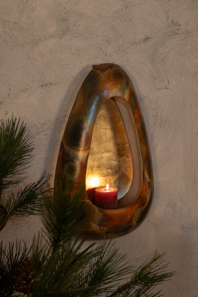 PTMD Magni Koper IJzer Ovaal Wandlamp Stormlicht S