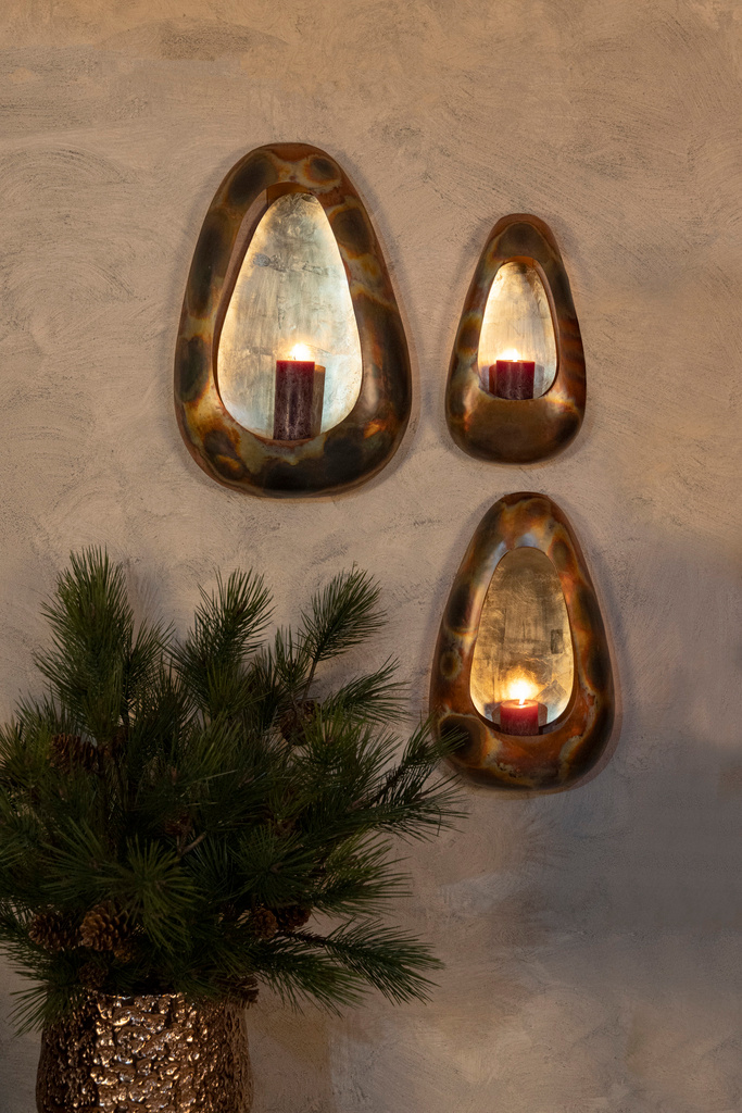 PTMD Magni Koper IJzer Ovaal Wandlamp Stormlicht S
