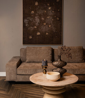 PTMD Callain Salontafel | Mangohout & Marmer | H40 x D90 cm