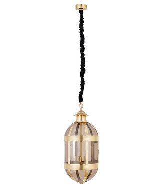 PTMD Mikk messing antieke glazen hanglamp