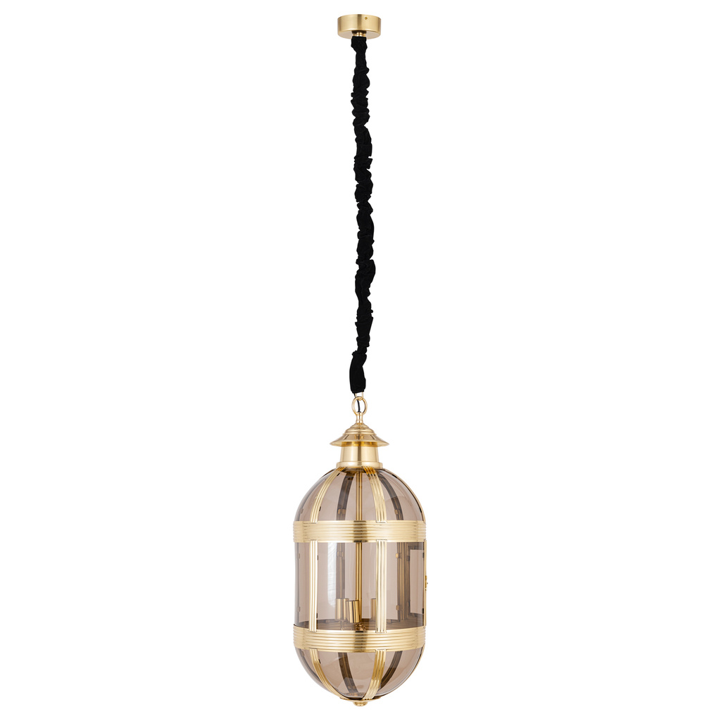 PTMD Mikk messing antieke glazen hanglamp