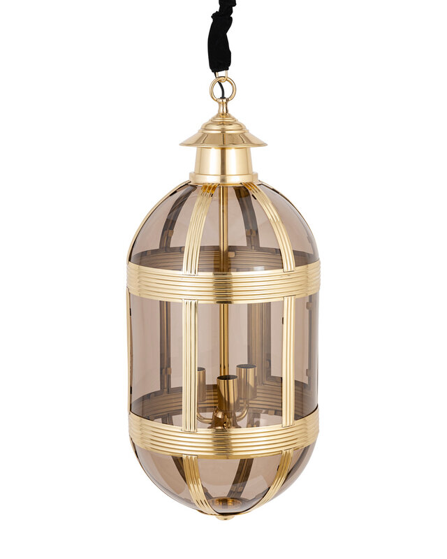 PTMD Mikk messing antieke glazen hanglamp