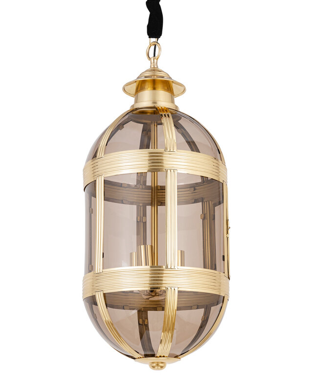 PTMD Mikk messing antieke glazen hanglamp