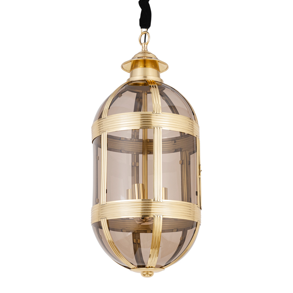 PTMD Mikk messing antieke glazen hanglamp