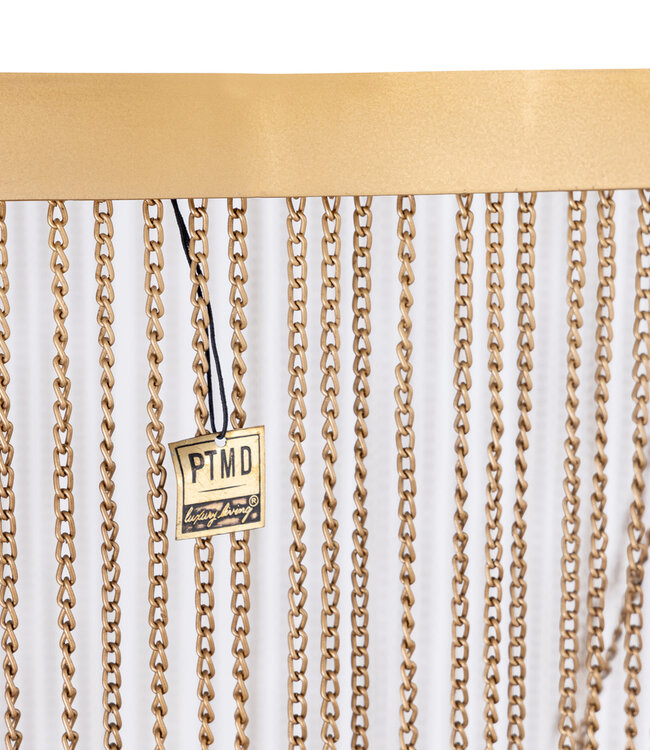 PTMD Solan Gold Iron Chains Round Hanging Lamp S