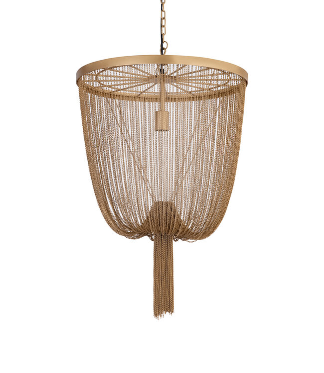 PTMD Solan Gold Iron Chains Round Hanging Lamp S