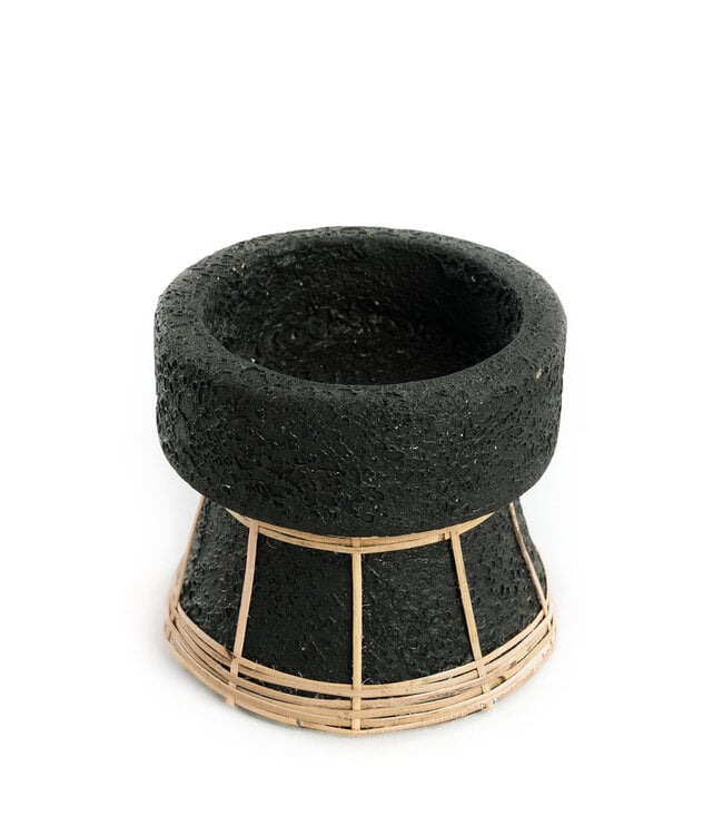 Bazar Bizar De Serene Kaarsenhouder - Zwart Natuurlijk - S