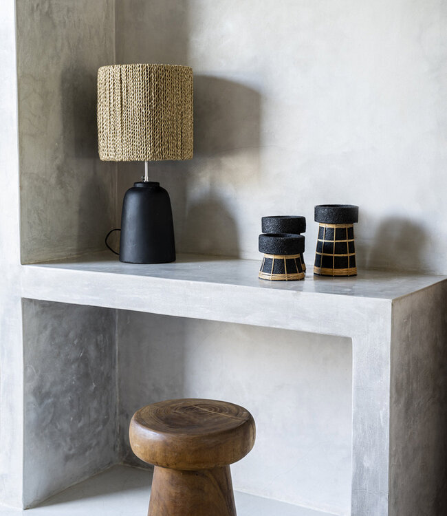 Bazar Bizar De Serene Kaarsenhouder - Zwart Natuurlijk - S