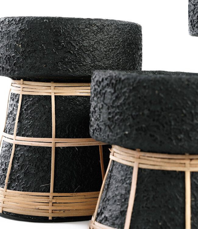 Bazar Bizar De Serene Kaarsenhouder - Zwart Natuurlijk - S