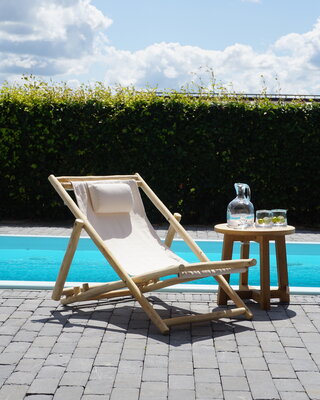 Rene Houtman Strandstoel Teak | Vouwbaar | Naturel | H81 x B75 x D100 cm