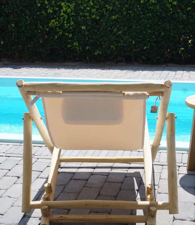 Rene Houtman Strandstoel Teak | Vouwbaar | Naturel | H81 x B75 x D100 cm