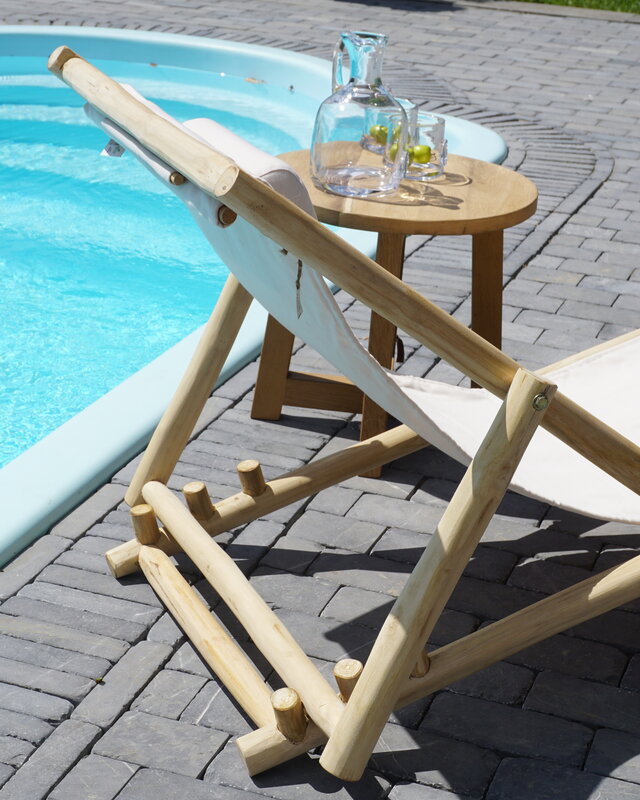 Rene Houtman Strandstoel Teak | Vouwbaar | Naturel | H81 x B75 x D100 cm