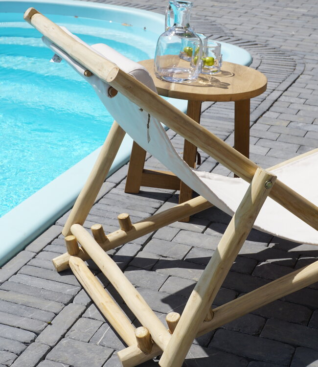 Rene Houtman Strandstoel Teak | Vouwbaar | Naturel | H81 x B75 x D100 cm