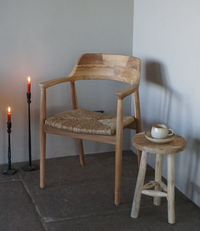 Rene Houtman Eetkamerstoel Teak/Abaca | Naturel | H80 x B57 x D54 cm