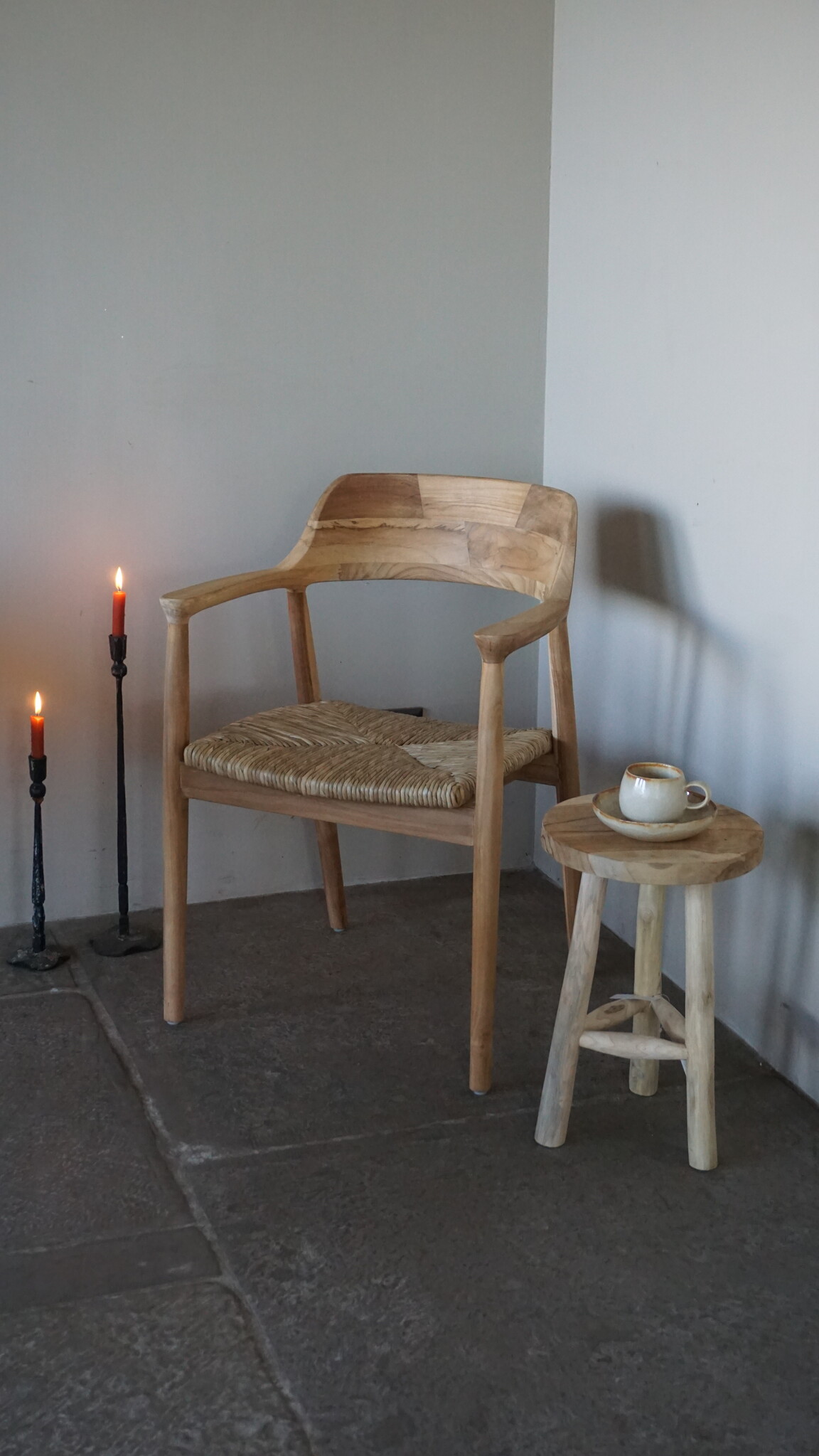 Rene Houtman Eetkamerstoel Teak/Abaca | Naturel | H80 x B57 x D54 cm