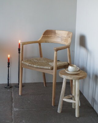 Rene Houtman Eetkamerstoel Teak/Abaca | Naturel | H80 x B57 x D54 cm