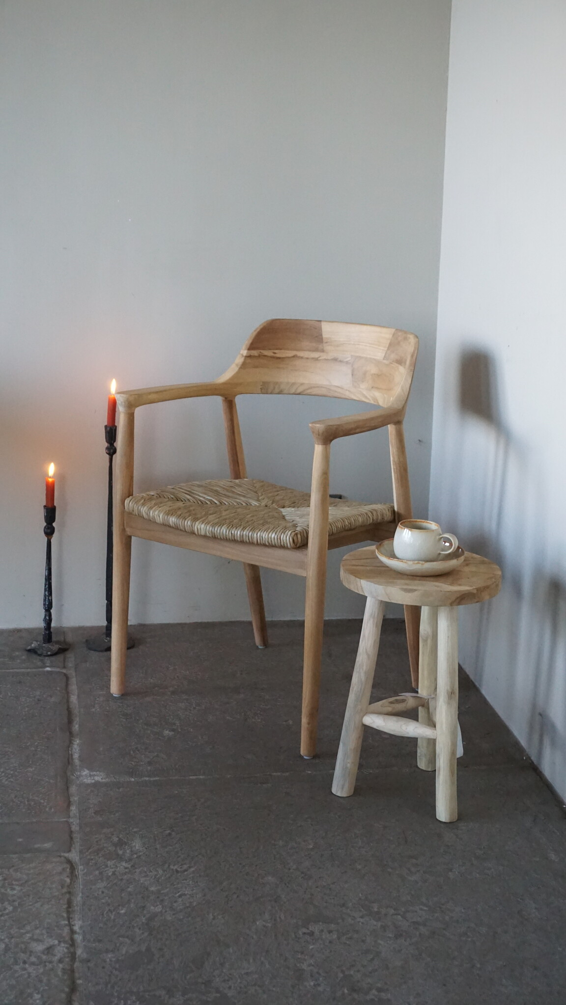 Rene Houtman Eetkamerstoel Teak/Abaca | Naturel | H80 x B57 x D54 cm