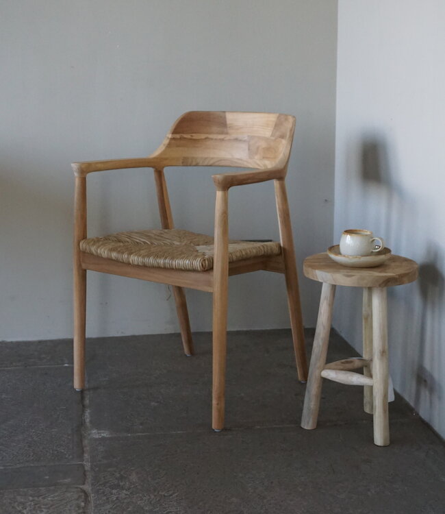 Rene Houtman Eetkamerstoel Teak/Abaca | Naturel | H80 x B57 x D54 cm