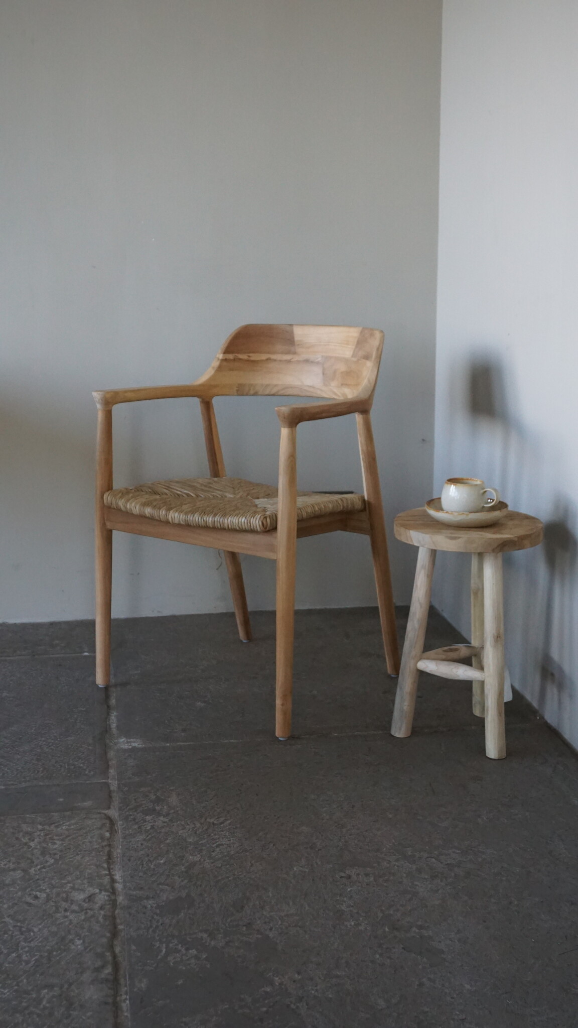 Rene Houtman Eetkamerstoel Teak/Abaca | Naturel | H80 x B57 x D54 cm