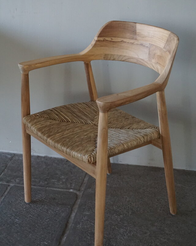 Rene Houtman Eetkamerstoel Teak/Abaca | Naturel | H80 x B57 x D54 cm