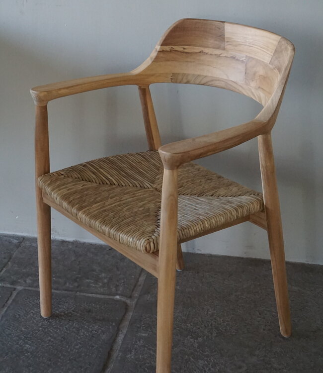 Rene Houtman Eetkamerstoel Teak/Abaca | Naturel | H80 x B57 x D54 cm