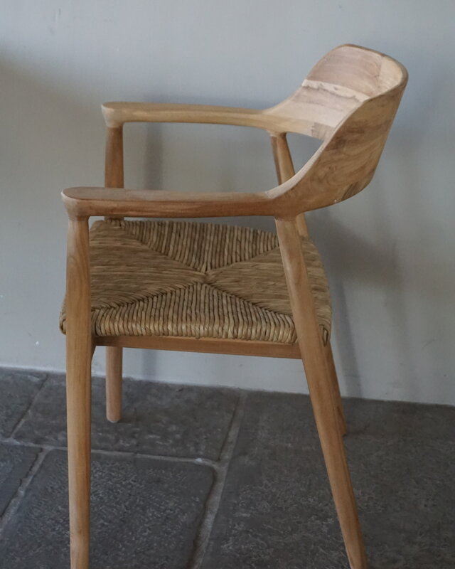 Rene Houtman Eetkamerstoel Teak/Abaca | Naturel | H80 x B57 x D54 cm