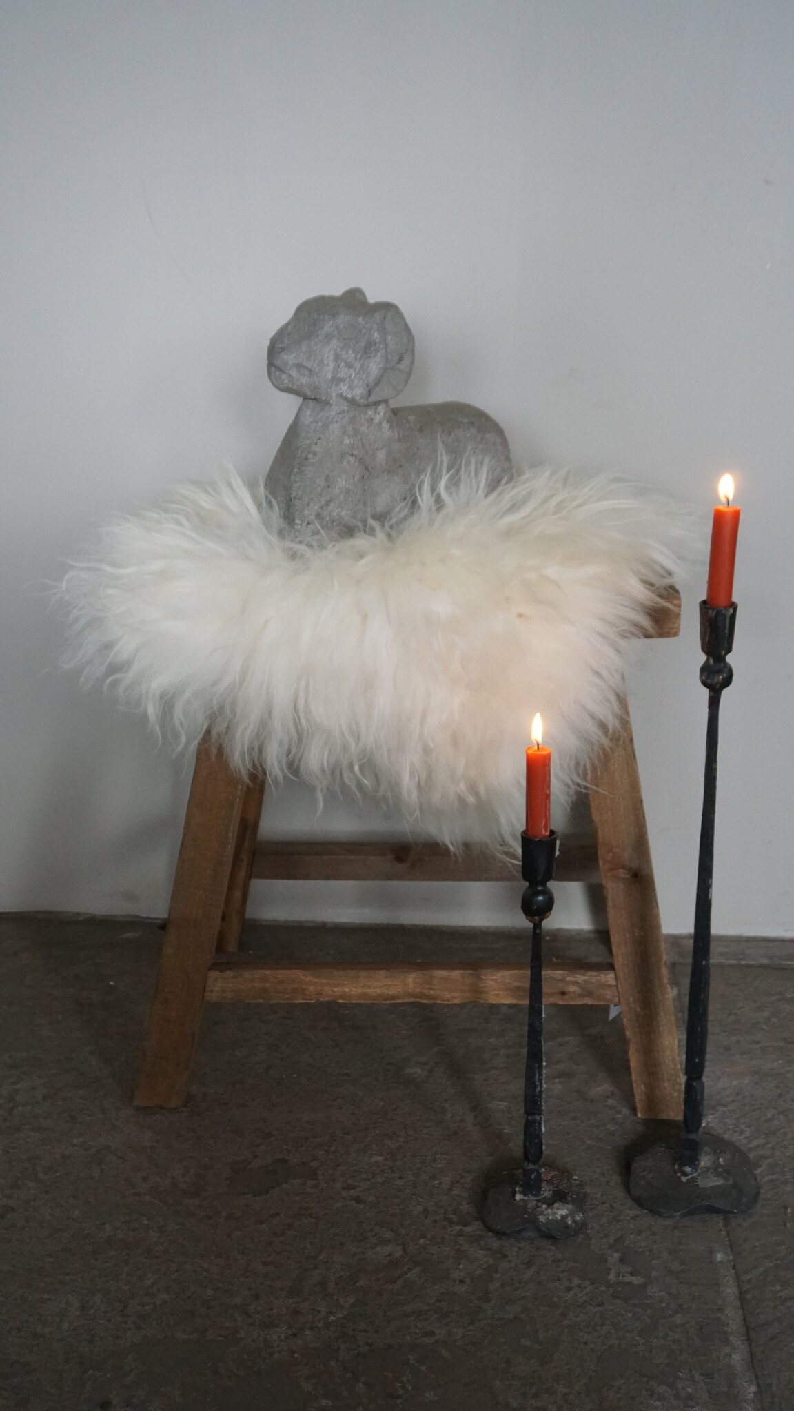 Rene Houtman Ijslands Schapenvacht | Langharig | Wit | 50 x 50 cm