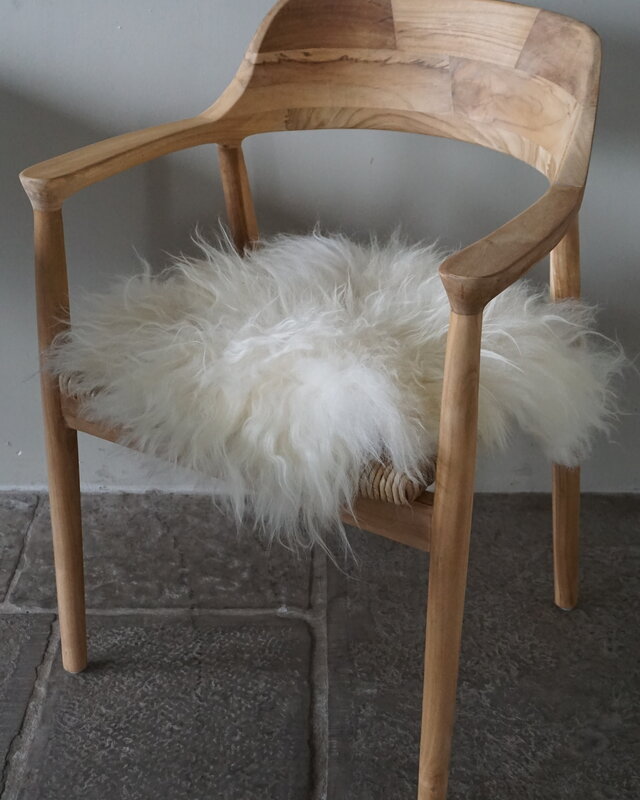 Rene Houtman Ijslands Schapenvacht | Langharig | Wit | 50 x 50 cm