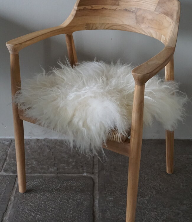 Rene Houtman Ijslands Schapenvacht | Langharig | Wit | 50 x 50 cm