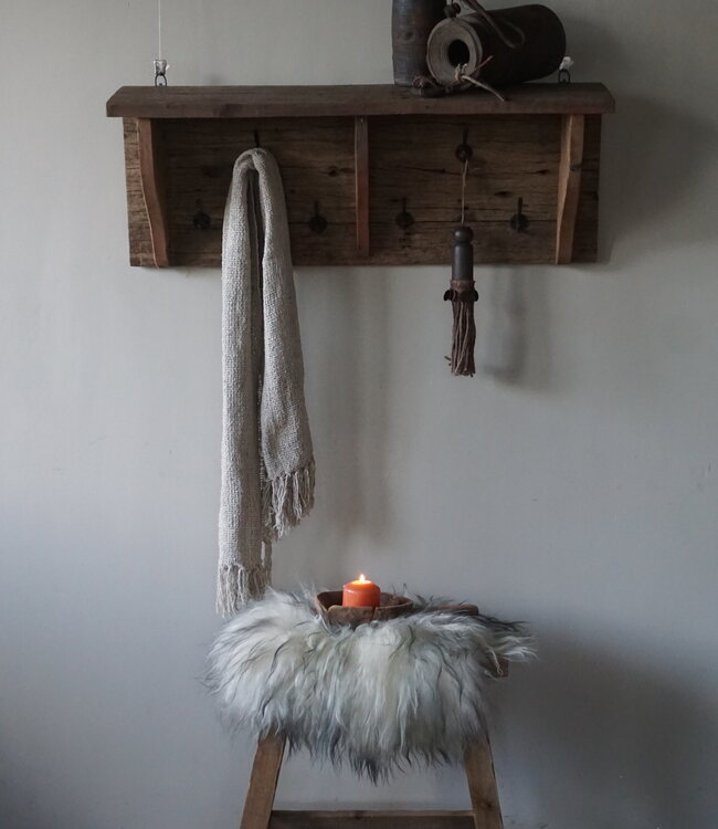 Rene Houtman Landelijke Kapstok | Oud Hout | B90 x H34,5 x D20 cm