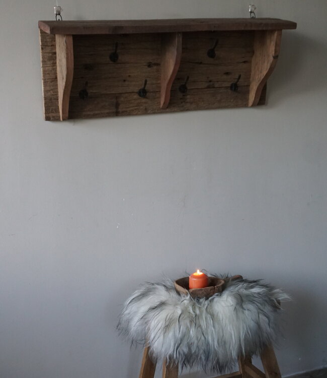 Rene Houtman Landelijke Kapstok | Oud Hout | B90 x H34,5 x D20 cm