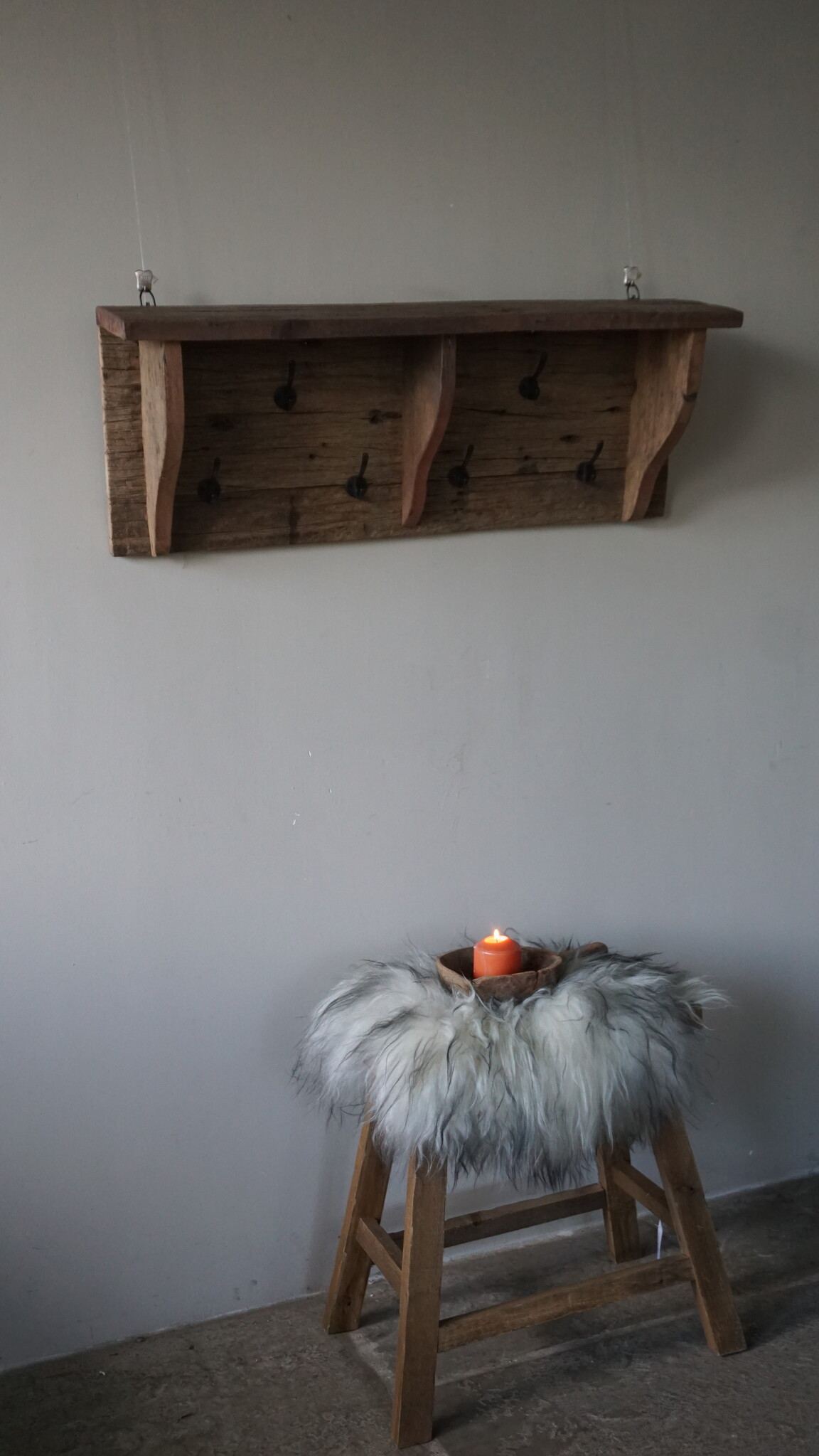 Rene Houtman Landelijke Kapstok | Oud Hout | B90 x H34,5 x D20 cm