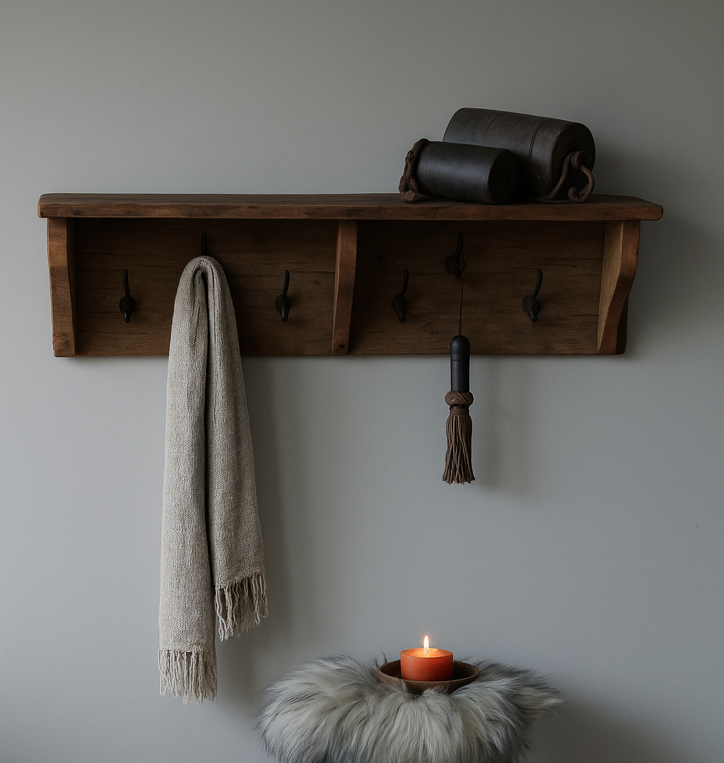 Rene Houtman Landelijke Kapstok | Oud Hout | B120 x H36 x D25 cm