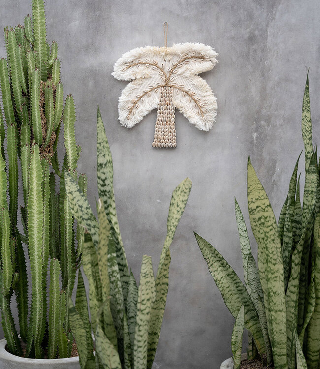 Bazar Bizar De Katoenen Schelp Palmboom - Wit Natuurlijk