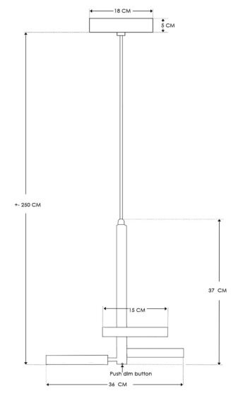 Frezoli Hanglamp Apriro 3 | Donker Messing | H250 cm