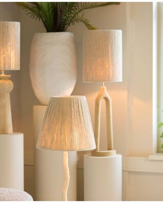 Light&Living Lampenkap Medana | Chenille Crème | 2 Maten