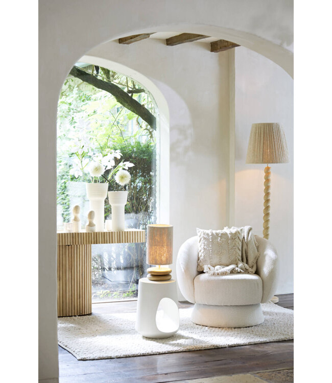 Light&Living Lampenkap Medana | Chenille Crème | 2 Maten