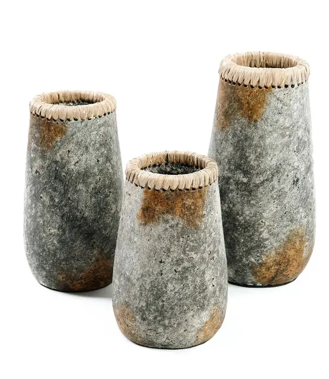 Bazar Bizar De Sluwe Vaas - Antiek Grijs - M