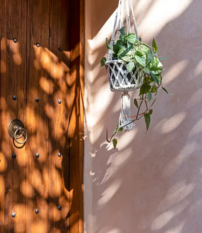 Bazar Bizar De Macramé Plantenhanger - Wit - M_40