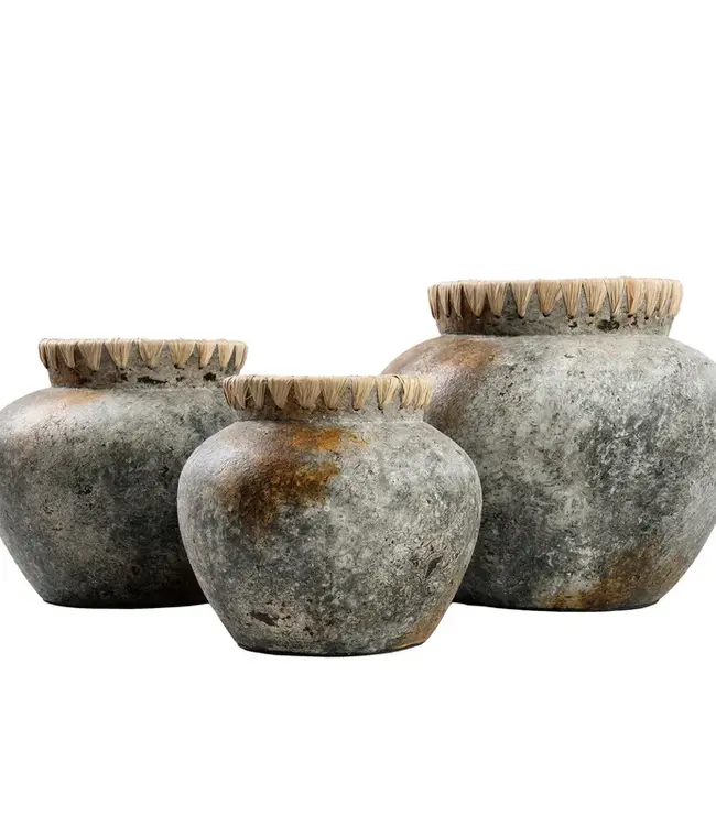 Bazar Bizar De Styly Vaas - Antiek Grijs - S
