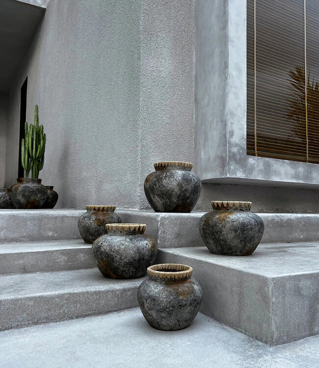 Bazar Bizar De Styly Vaas - Antiek Grijs - S