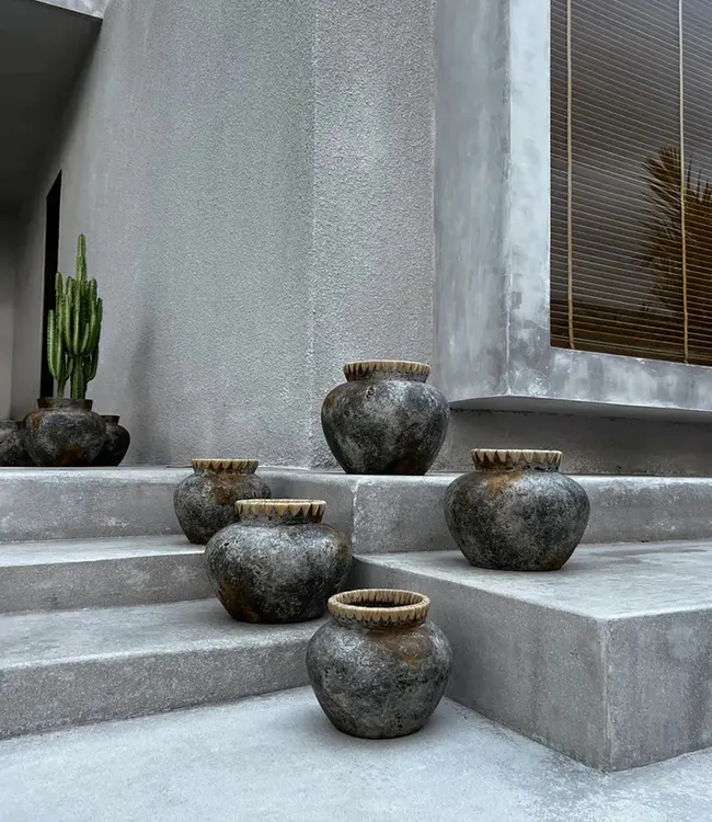 Bazar Bizar De Styly Vaas - Antiek Grijs - M