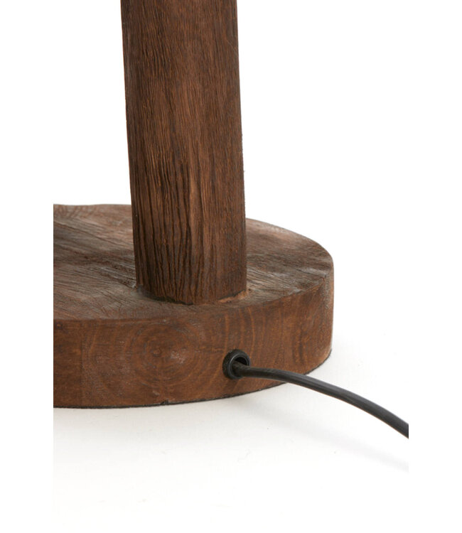 Light&Living Lampenvoet Xitta | Hout | Donkerbruin | H55 x D20 cm