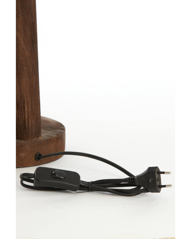 Light&Living Lampenvoet Xitta | Hout | Donkerbruin | H55 x D20 cm