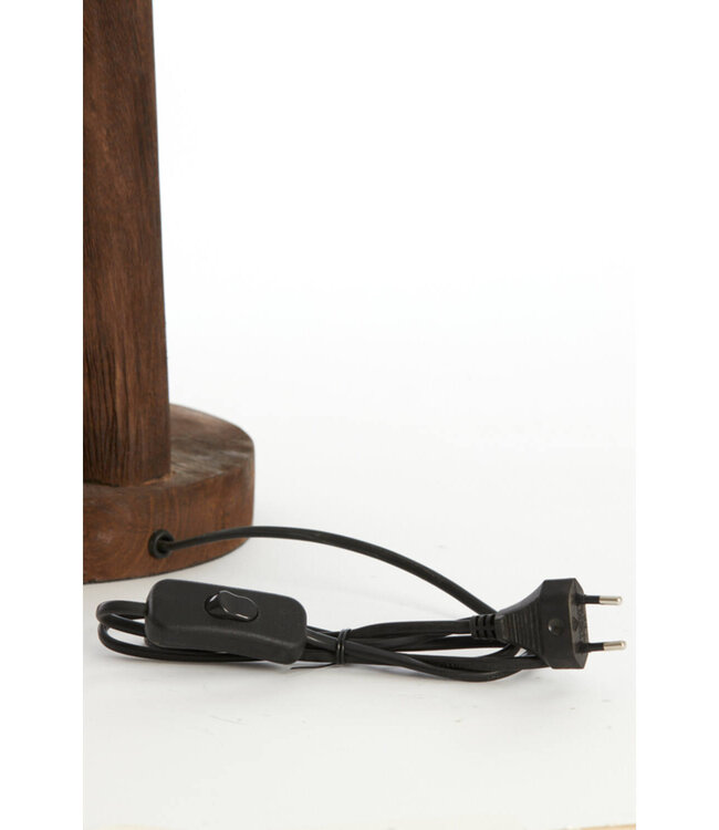 Light&Living Lampenvoet Xitta | Hout | Donkerbruin | H55 x D20 cm
