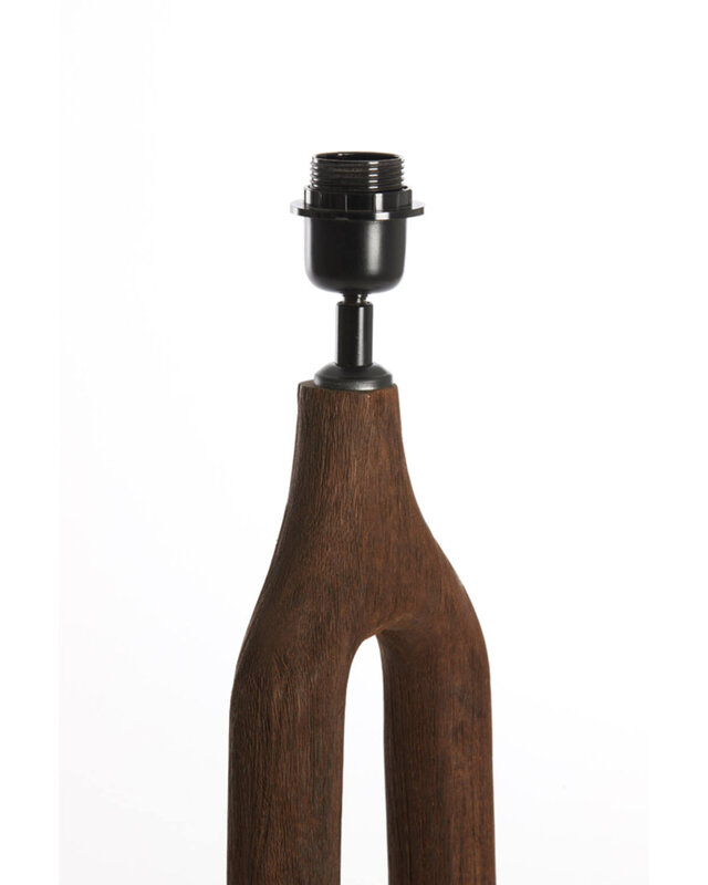Light&Living Lampenvoet Xitta | Hout | Donkerbruin | H55 x D20 cm
